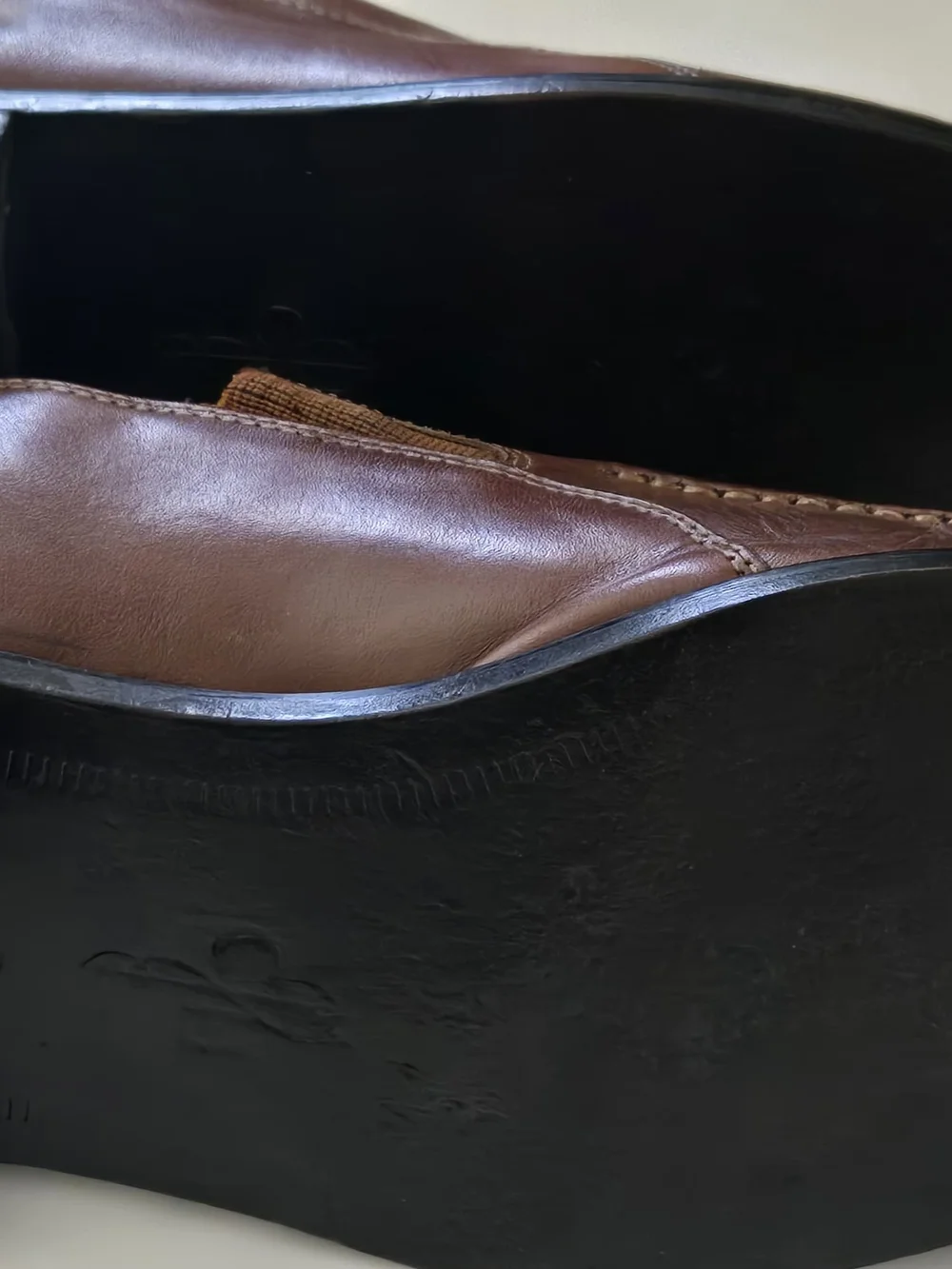 Cole Haan Brown Leather Moc Toe Slip-On Loafers